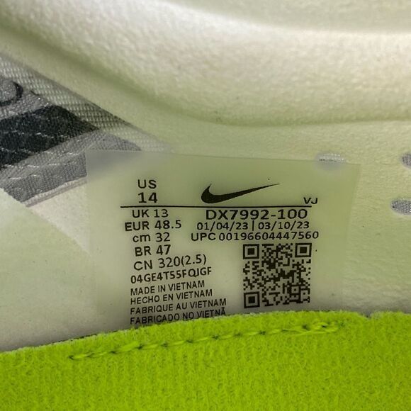 Men's Nike Zoomx Dragonfly XC White Black Total Orange  Size 14 - Picture 7 of 12